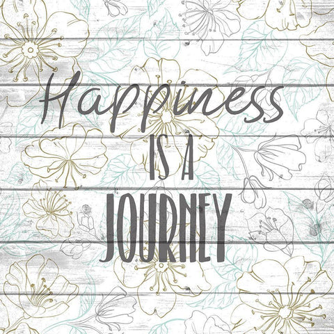 Happiness 1 Black Ornate Wood Framed Art Print with Double Matting by Kimberly, Allen