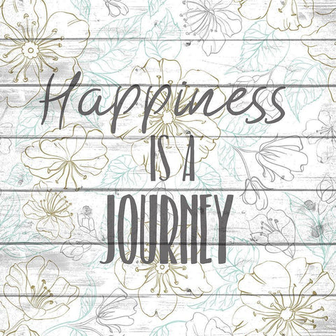 Happiness 1 Black Modern Wood Framed Art Print with Double Matting by Kimberly, Allen