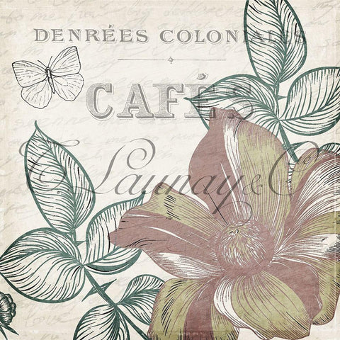 Cafe Floral 1 White Modern Wood Framed Art Print by Kimberly, Allen