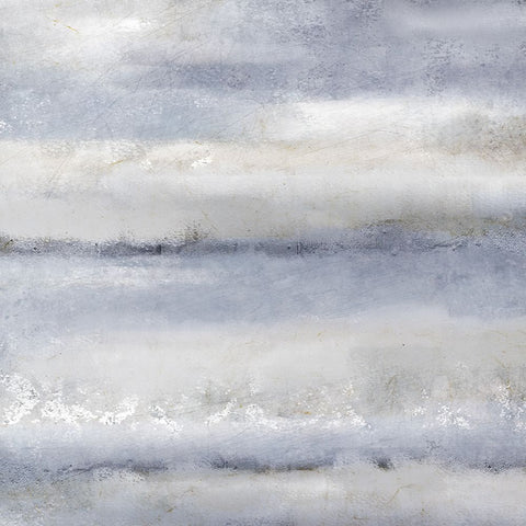 Soft Layers Of Blue 1 White Modern Wood Framed Art Print with Double Matting by Allen, Kimberly
