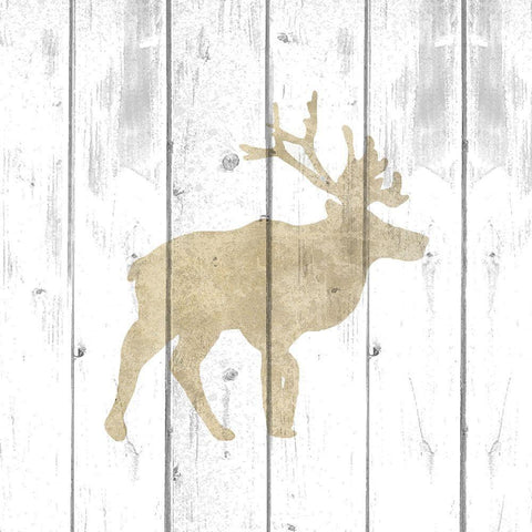 Counting Antlers 1 White Modern Wood Framed Art Print with Double Matting by Kimberly, Allen