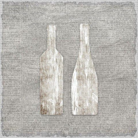 Neutral Wine 1 White Modern Wood Framed Art Print with Double Matting by Kimberly, Allen