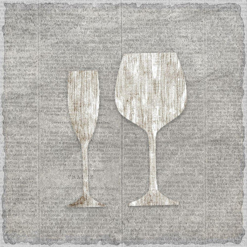 Neutral Wine 3 White Modern Wood Framed Art Print by Kimberly, Allen