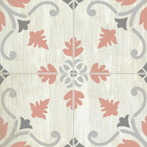 Tiled Grey 1 White Modern Wood Framed Art Print by Kimberly, Allen