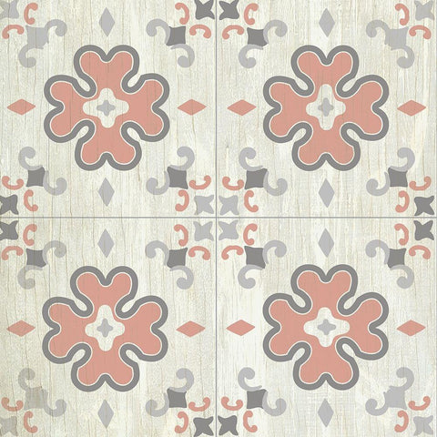 Tiled Grey 2 White Modern Wood Framed Art Print with Double Matting by Kimberly, Allen