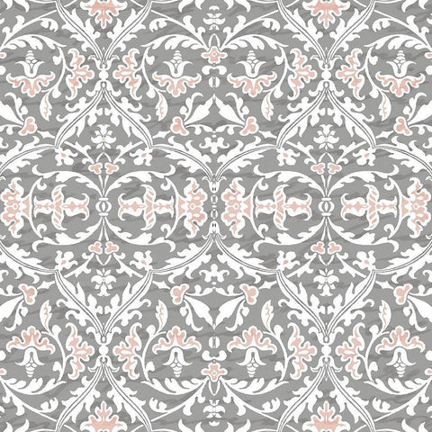 Hydrangea Paris Grey Pattern 1 Gold Ornate Wood Framed Art Print with Double Matting by Kimberly, Allen