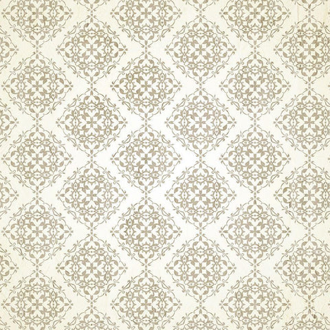 Paris Mon Amour Pattern 2 White Modern Wood Framed Art Print with Double Matting by Kimberly, Allen