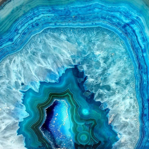 Blue Geo 2 White Modern Wood Framed Art Print by Kimberly, Allen