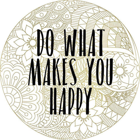 Happy 1 Gold Ornate Wood Framed Art Print with Double Matting by Kimberly, Allen