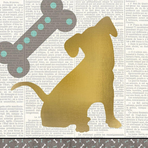 Ruff Ruff 1 White Modern Wood Framed Art Print with Double Matting by Kimberly, Allen