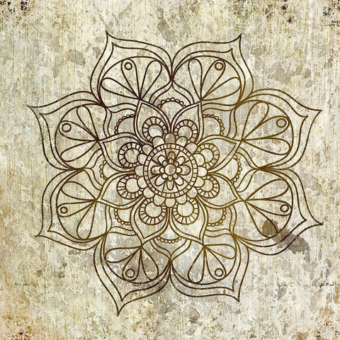 Splatter Mandala 1 White Modern Wood Framed Art Print with Double Matting by Kimberly, Allen