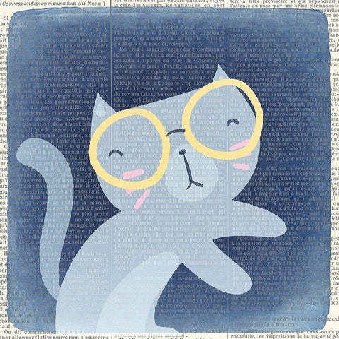 Quirky Cats 1 Black Modern Wood Framed Art Print by Kimberly, Allen