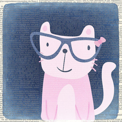 Quirky Cats 2 Black Modern Wood Framed Art Print by Kimberly, Allen