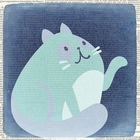 Quirky Cats 4 Black Modern Wood Framed Art Print with Double Matting by Kimberly, Allen