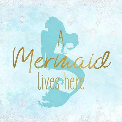 A Mermaid 1 White Modern Wood Framed Art Print by Kimberly, Allen