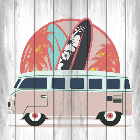 California Surf 1 Black Ornate Wood Framed Art Print with Double Matting by Kimberly, Allen