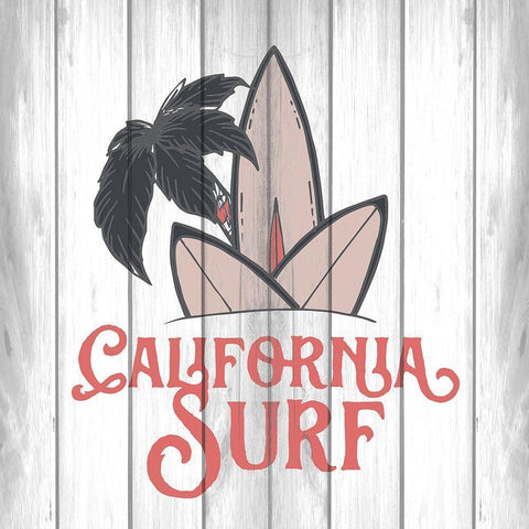 California Surf 2 Black Modern Wood Framed Art Print with Double Matting by Kimberly, Allen