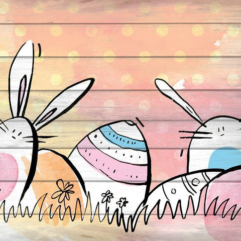 Searching for Eggs 1 White Modern Wood Framed Art Print by Kimberly, Allen