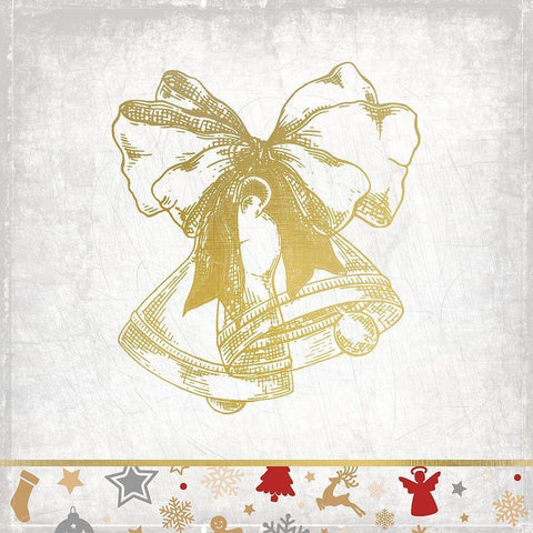 Christmas Jingle 3 Gold Ornate Wood Framed Art Print with Double Matting by Kimberly, Allen