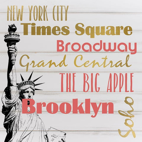 New York Black Ornate Wood Framed Art Print with Double Matting by Kimberly, Allen