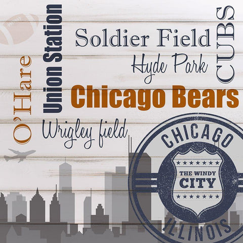 Chicago Gold Ornate Wood Framed Art Print with Double Matting by Kimberly, Allen