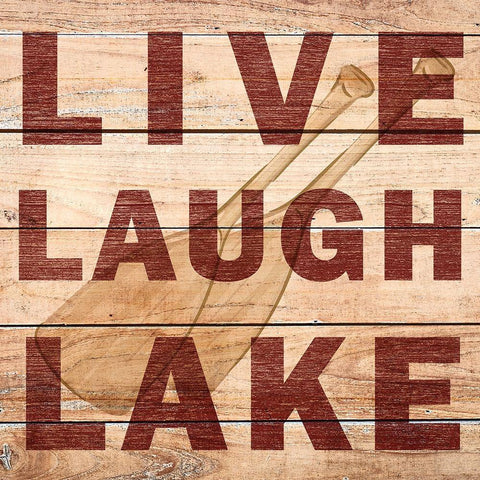 Live Laugh Lake Black Modern Wood Framed Art Print with Double Matting by Kimberly, Allen