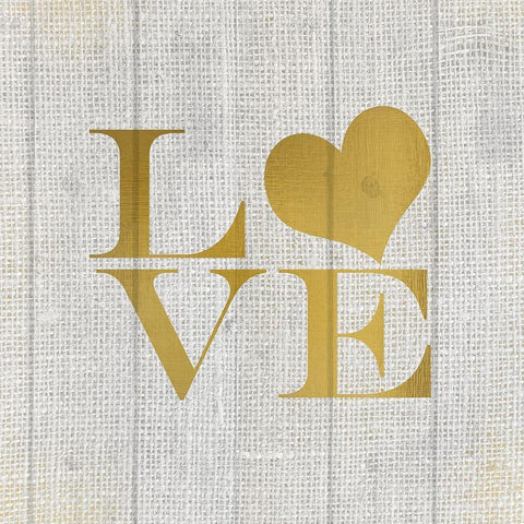 LOVE Gold Ornate Wood Framed Art Print with Double Matting by Kimberly, Allen