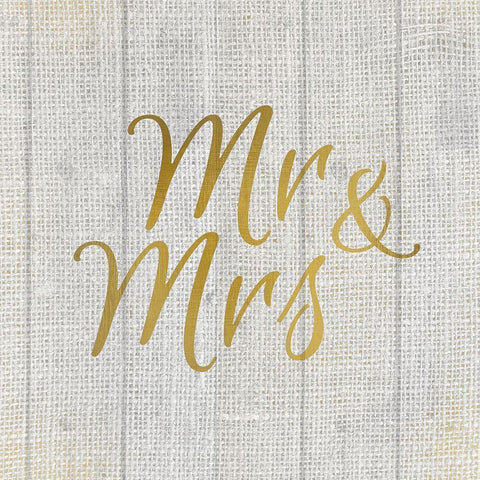 Mr and Mrs Burlap White Modern Wood Framed Art Print by Kimberly, Allen