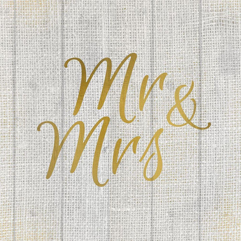 Mr and Mrs Burlap Black Ornate Wood Framed Art Print with Double Matting by Kimberly, Allen