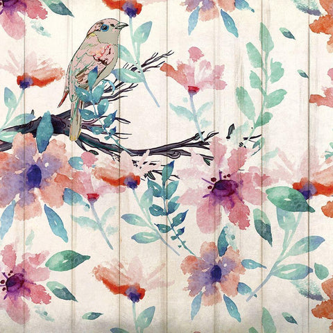 On the Branch 2 White Modern Wood Framed Art Print with Double Matting by Kimberly, Allen