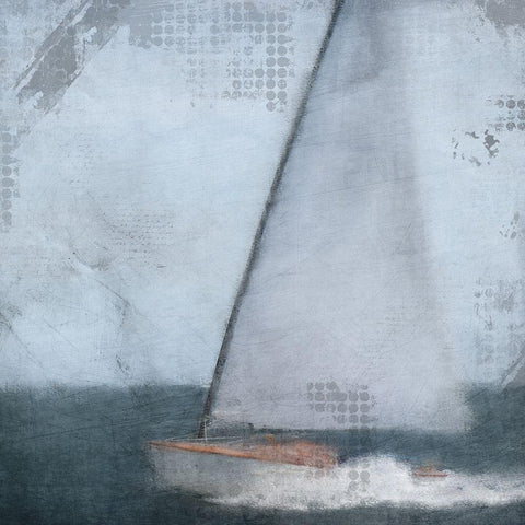 Out Sailing White Modern Wood Framed Art Print with Double Matting by Allen, Kimberly