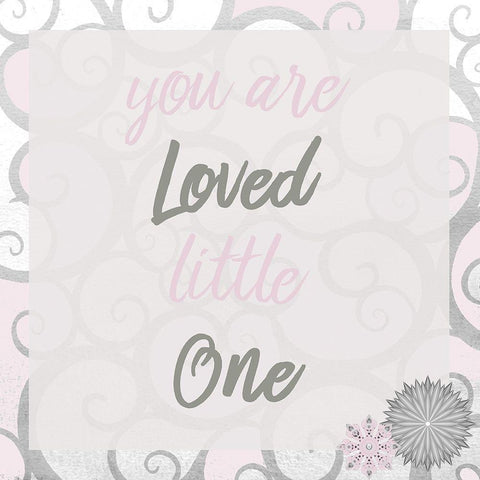 You Are Loved Pink White Modern Wood Framed Art Print with Double Matting by Kimberly, Allen