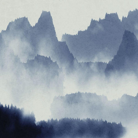 Mountain Mist 1 White Modern Wood Framed Art Print with Double Matting by Allen, Kimberly
