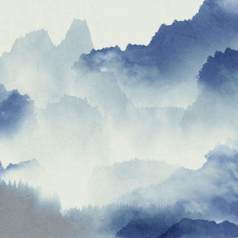 Mountain Mist 2 Black Modern Wood Framed Art Print by Allen, Kimberly