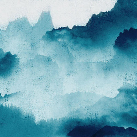 Mountain Mist Teal 2 Black Modern Wood Framed Art Print by Allen, Kimberly