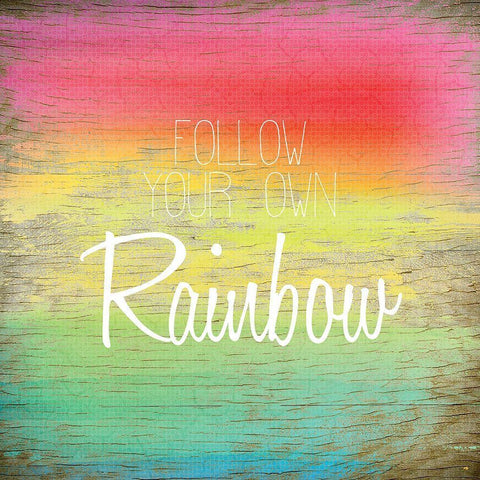 Follow Your Own Rainbow Black Ornate Wood Framed Art Print with Double Matting by Kimberly, Allen