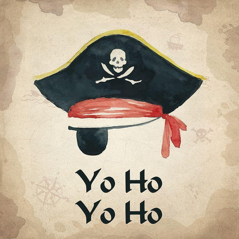 Yo Ho Yo Ho 1 Black Modern Wood Framed Art Print with Double Matting by Kimberly, Allen