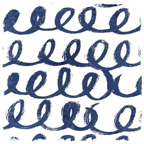 Indigo Scribbles 1 Black Modern Wood Framed Art Print by Allen, Kimberly