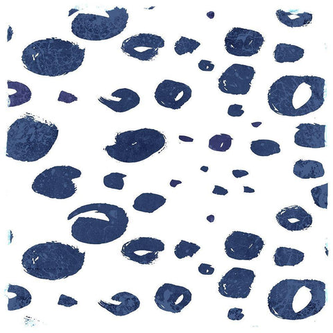 Indigo Scribbles 2 White Modern Wood Framed Art Print with Double Matting by Allen, Kimberly