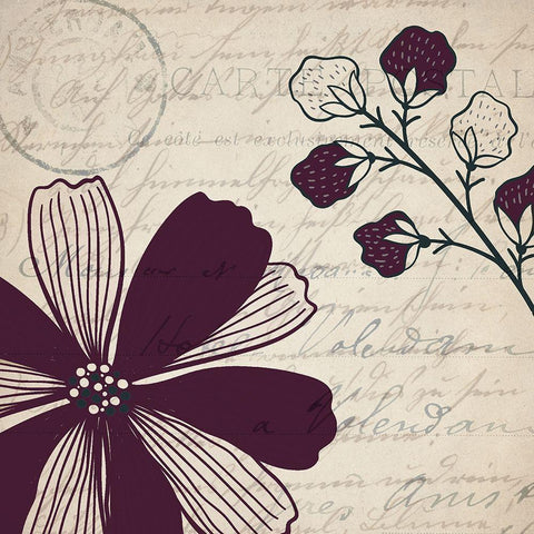 Plum Square 1 Black Modern Wood Framed Art Print by Kimberly, Allen