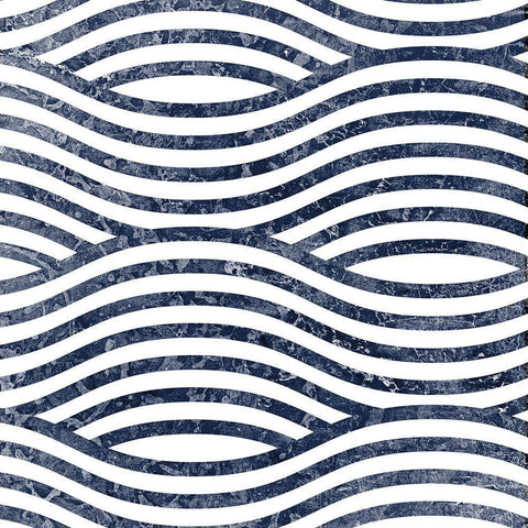 Navy Squared 1 White Modern Wood Framed Art Print by Kimberly, Allen