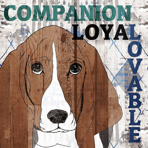 Companion 1 Gold Ornate Wood Framed Art Print with Double Matting by Kimberly, Allen