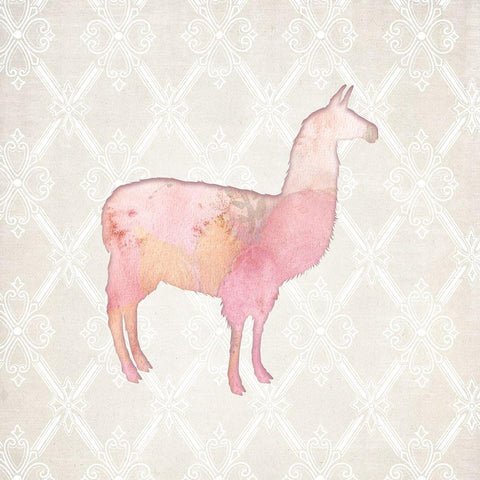 Llama Love 1 White Modern Wood Framed Art Print by Kimberly, Allen