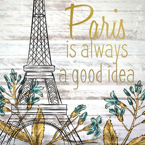 Paris 1 White Modern Wood Framed Art Print by Kimberly, Allen