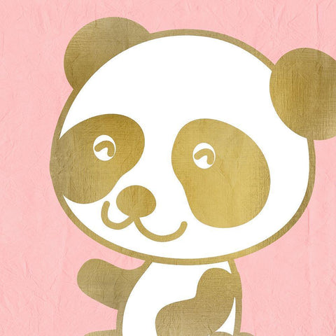 Pink Panda 2 White Modern Wood Framed Art Print with Double Matting by Kimberly, Allen