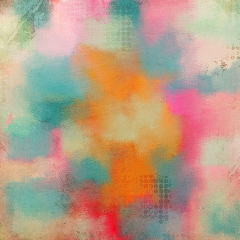 Orange Burst White Modern Wood Framed Art Print with Double Matting by Kimberly, Allen