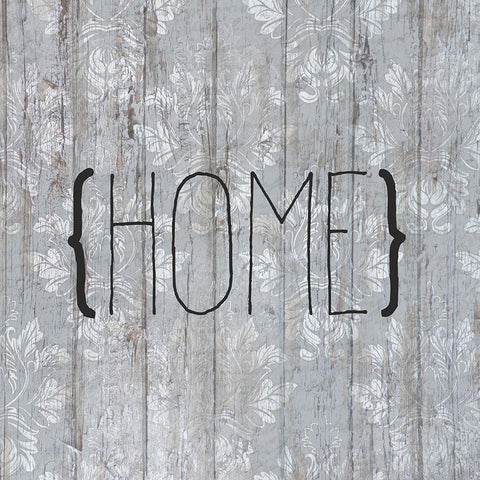 Home sq White Modern Wood Framed Art Print by Kimberly, Allen