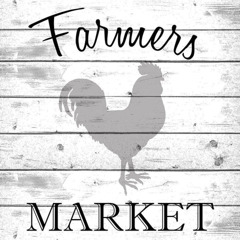 Farmers Market White Modern Wood Framed Art Print by Kimberly, Allen