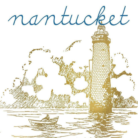 Nantucket Gold Ornate Wood Framed Art Print with Double Matting by Kimberly, Allen