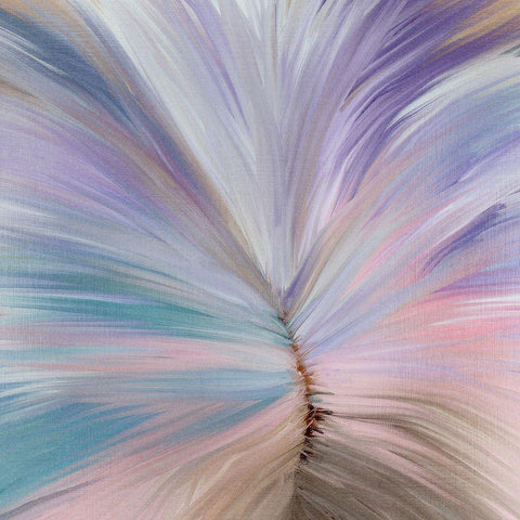 Stitches of Color White Modern Wood Framed Art Print with Double Matting by Kimberly, Allen